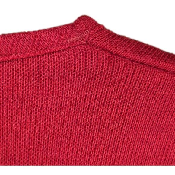 Vintage Champion V-neck Sweater Men's Small Red Uniform Crest BHS - Picture 7 of 10